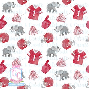 Alabama Crismon Tide Gamecocks Acuarela PATRÓN SIN COSTURAS PNG Clipart Grandmillennial Preppy Fondo Fútbol Universitario Equipo Universitario