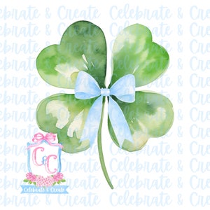 Aquarelle trèfle trèfle avec noeud bleu PNG Clipart Clip Art Invitation mars lutin coquette grand-millénaire verdure Saint-Patrick