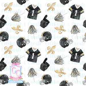 New Orleans Aquarell Heilige NAHTLOSES MUSTER png Clipart Grandmillennial Fleur de Lis Hintergrund Fußball Collegiate College Team jubeln