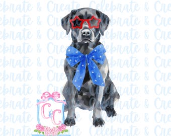 Lab Labrador Retriever (3) Watercolor Dog Clipart PNG Memorial Day Fourth of July 4th Labor Independence Clip Art Grandmillennial Preppy