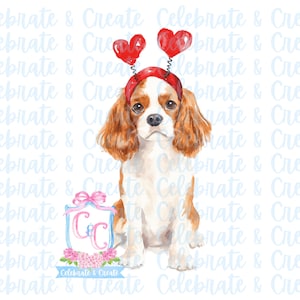 Aquarela Cavalier King Charles Spaniel Cachorro PNG Clipart Grandmillennial Doodles AI Drew Valentine Dia dos Namorados Amor de Cachorro