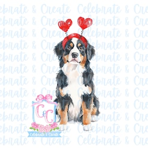 Aquarell Bernhardiner PNG Clipart Grandmillennial Doodles AI Zeichnete Valentinstag Welpenliebe