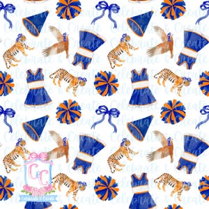 Auburn Tigers Acuarela PATRÓN SIN COSTURAS PNG Clipart Grandmillennial Preppy Fondo Fútbol Universitario Equipo Deportivo Animadora Águila