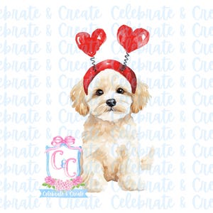 Aquarell Shih tzu Malteser Maltipoo Cavapoo Hund PNG Clipart Grandmillennial Doodles AI Zeichnete Valentine Valentinstag Welpenliebe