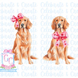 Golden retriever rouge aquarelle chien PNG Clipart grands millénaires gribouillages AI a dessiné la Saint-Valentin chiot amour
