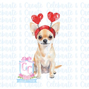 Aquarel chihuahuahond PNG Clipart Grandmillennial Doodles AI Drew Valentijnsdag Kalverliefde