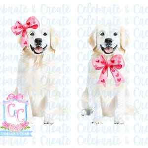 Aquarelle, chien des Pyrénées, clipart PNG Grand-millénaire Doodles AI a dessiné la Saint-Valentin chiot amour