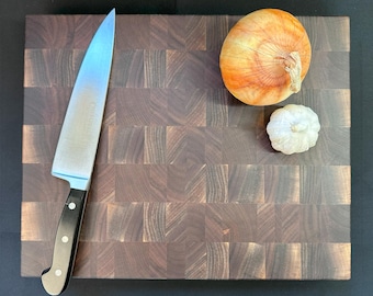 American Black Walnut End Grain Cutting Board: Reversible Charcuterie Tray