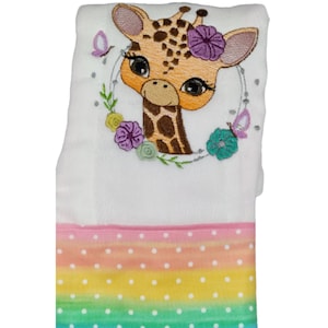 Embroidered Giraffe Baby Burp Cloth: Personalized Organic Cotton