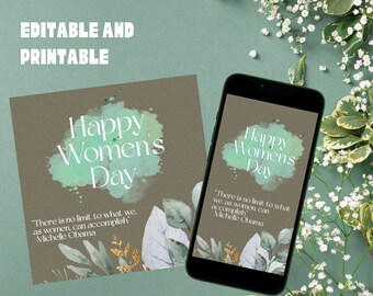 Women's Day Template, International Women's Day Template Editable, Editable Jettemplate, Instant Download, Printable Template
