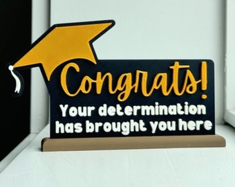 Graduation Frame Gift, "Congrats! Your Determination Has Brought You Here", Graduate Hat Design, High School Gift, College Graduation