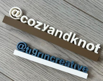 Personalized Instagram Username Desk Decor, Decoration Workspace, Home Office Decor, 3D Printed, Social Media Username