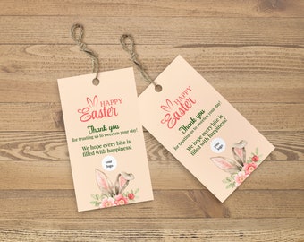 Thank You Easter Tags, Gift Tags, Easter Tag, Tags Template, Easter Template, Happy Easter, Instant Download, Editable JetTemplate