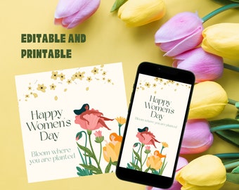 International Women's Day Template Editable, Women's Day Template, Editable Jettemplate, Instant Download, Printable Template