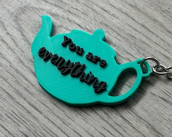 You Are Everything Teapot Keychain Inspired by The Office Jim and Pam, Romantic Gift