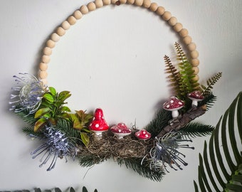 Mushroom Beaded Wreath
