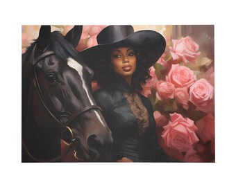 Puzzle, Black Puzzle, Jigsaw Puzzle, Black Jigsaw Puzzle, Black Female, Horse, Family Puzzle, 96-Piece, 252-Piece, 500-Piece, 1000-Piece