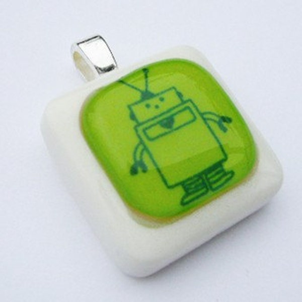 Lucite/Plastic Pendants - Little Robot