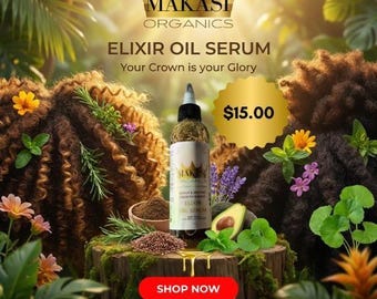 MEGA GROWTH Hair growth oil serum. HAIRLOSS treatment 100% natural organic oils.