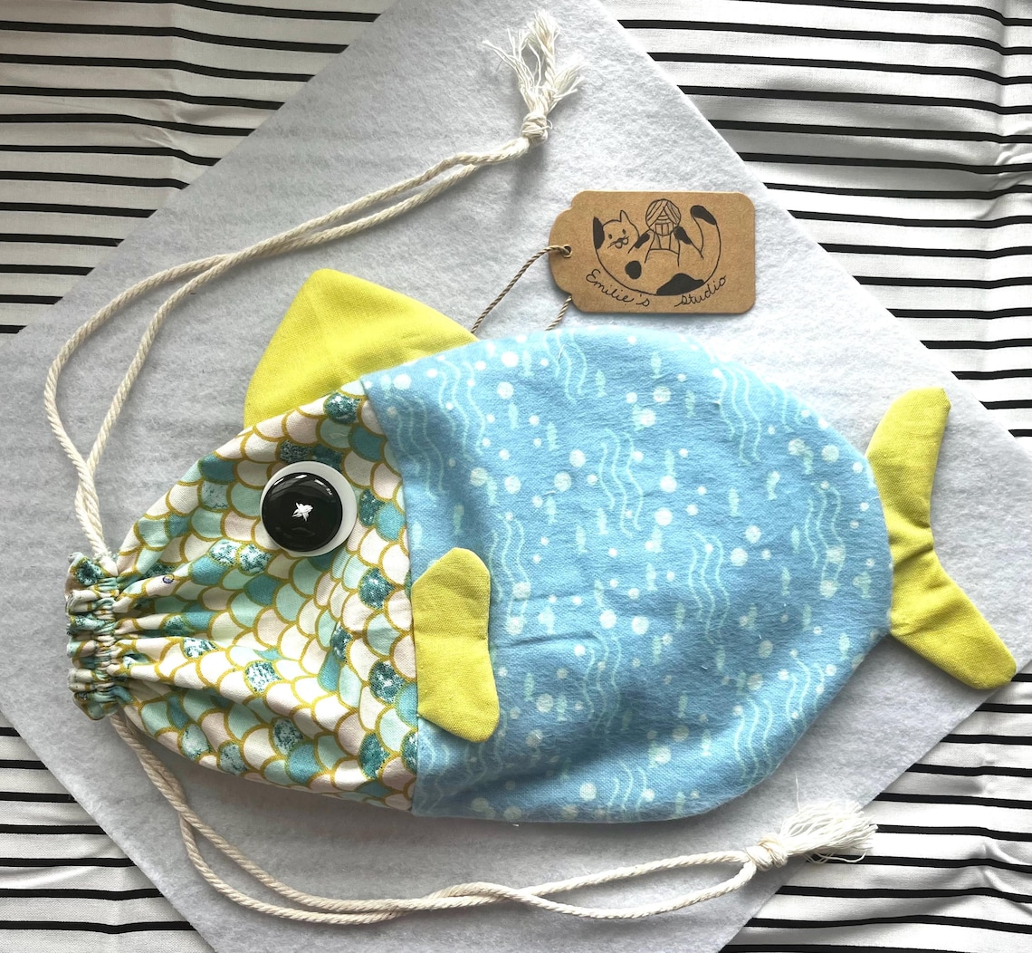 Fish Drawstring Bag - Etsy