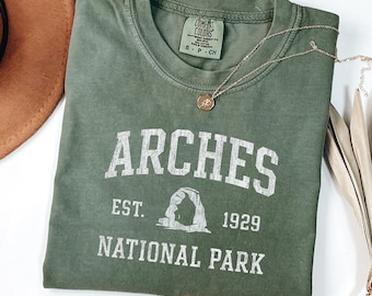Arches National Park Shirt: Retro Comfort Colors Hiking Tee