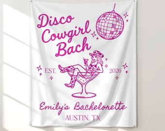 Tapiz personalizado para despedida de soltera de vaquera, pancarta con el nombre de la novia, decoración de discoteca para despedida de soltera