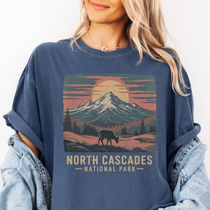 North Cascades Park Shirt, Vintage National Park Shirt, Traveler Gift, National Parks Gift, National Park Lover Shirt, Granola Shirts