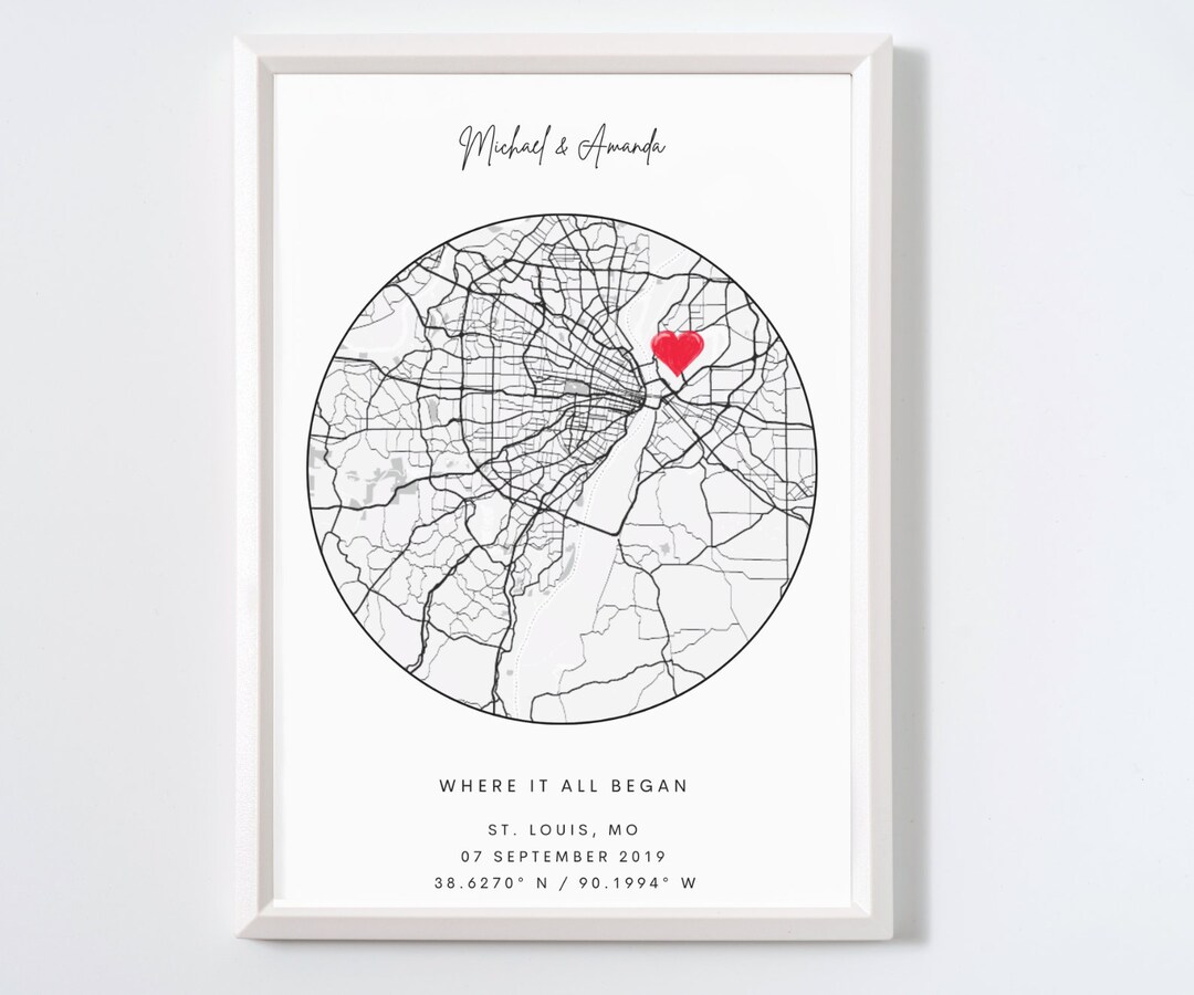 Personalized Map Wall Art, Where It All Began Map Print,