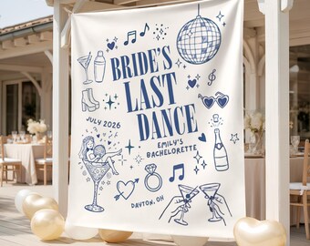 Tapiz personalizado para despedida de soltera, pancarta de fin de semana con el nombre de la novia, pancarta de discoteca para el último baile de la novia