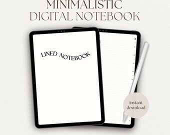 Linjerad digital anteckningsbok för studenter: Kompatibel med Goodnotes och Notability (PDF)