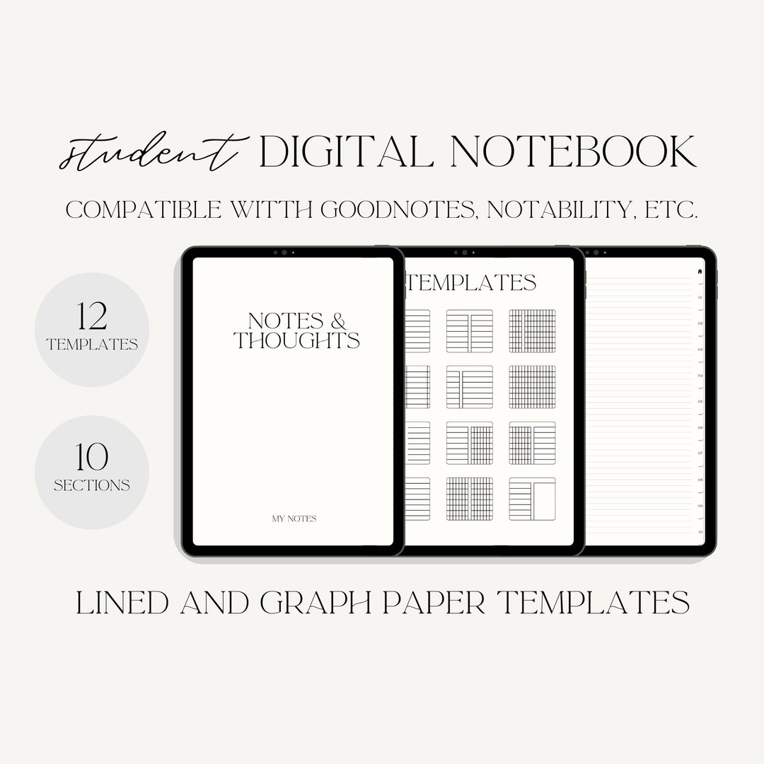 Student Digital Notebook Template Bundle iPad Goodnotes/notability ...