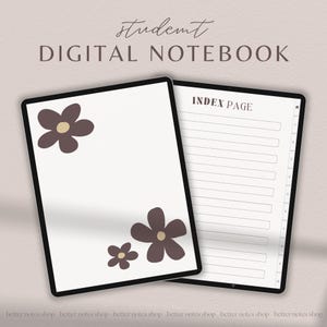 Minimalist Student Neutral Digital Notebook | iPad GoodNotes/Notability Notebook w/ Hyperlinked Tabs | Student Notes | Pdf Digital Download
