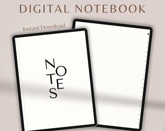 Minimalistic Digital Notebook with Tabs: Goodnotes & Notability (PDF)