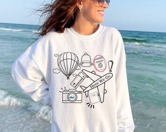 Sudadera de viajero para vacaciones amante de los viajes regalo modo avión sudadera con capucha regalo de viaje suéter de aventura regalo para piloto viaje por carretera suéter