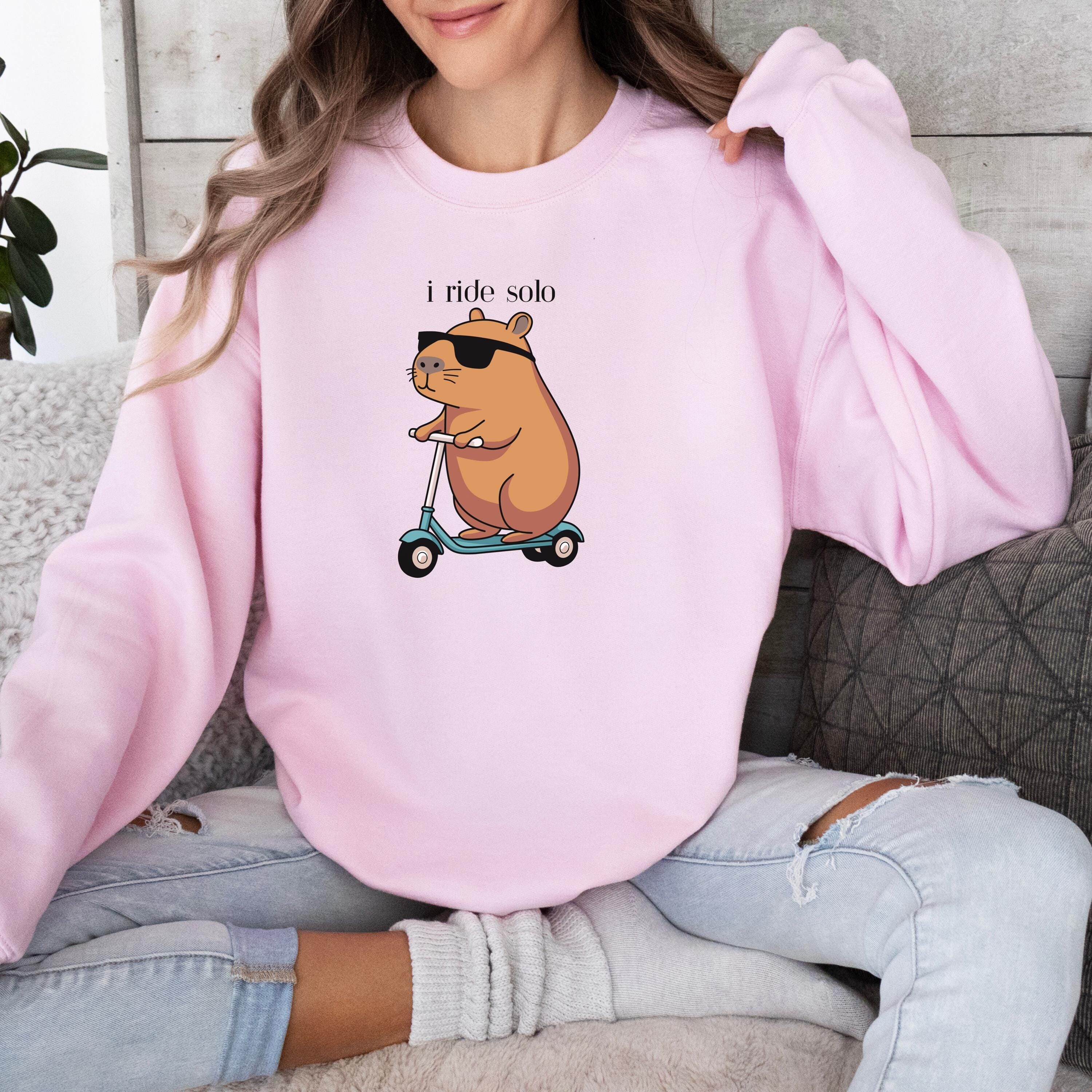 Riding Solo Hoodie Capybara Clothing Capybara Gifts for Animal Lover ...