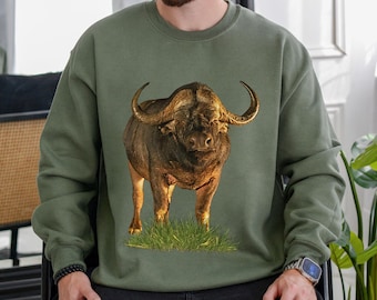 Buffalo Sweatshirt Men Hunting Gifts, Bison Sweatshirt Wilderness Nature Explorer Gifts, Outdoor Men Gifts, Explorer Sweatshirt