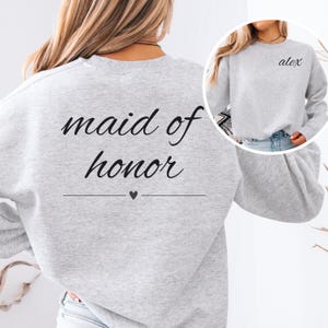Personalisierte Trauzeugin Trauzeugin Geschenk Brautjungfer Crewneck Trauzeugin Pullover Brautdusche Geschenk Kundenspezifische Brautjungfer Sweatshirt