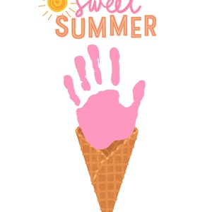 Sommer Handabdruck Kunst, Eis, Eis Handwerk, Andenken Handwerk, Eis Handabdruck Handwerk für Kinder Kleinkinder Vorschulalter