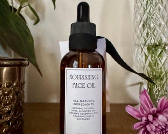 Nourishing Face Oil | Organic Facial Oil | Natural Hydrating Face Serum with Jojoba, Rosehip & Castor Oil | Anti-Aging Moisturizer | 2oz