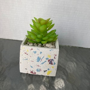 Terrazzo square concrete pot cement pot handmade modern pot