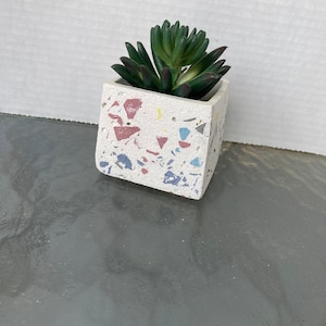 Terrazzo square concrete pot cement pot handmade modern pot