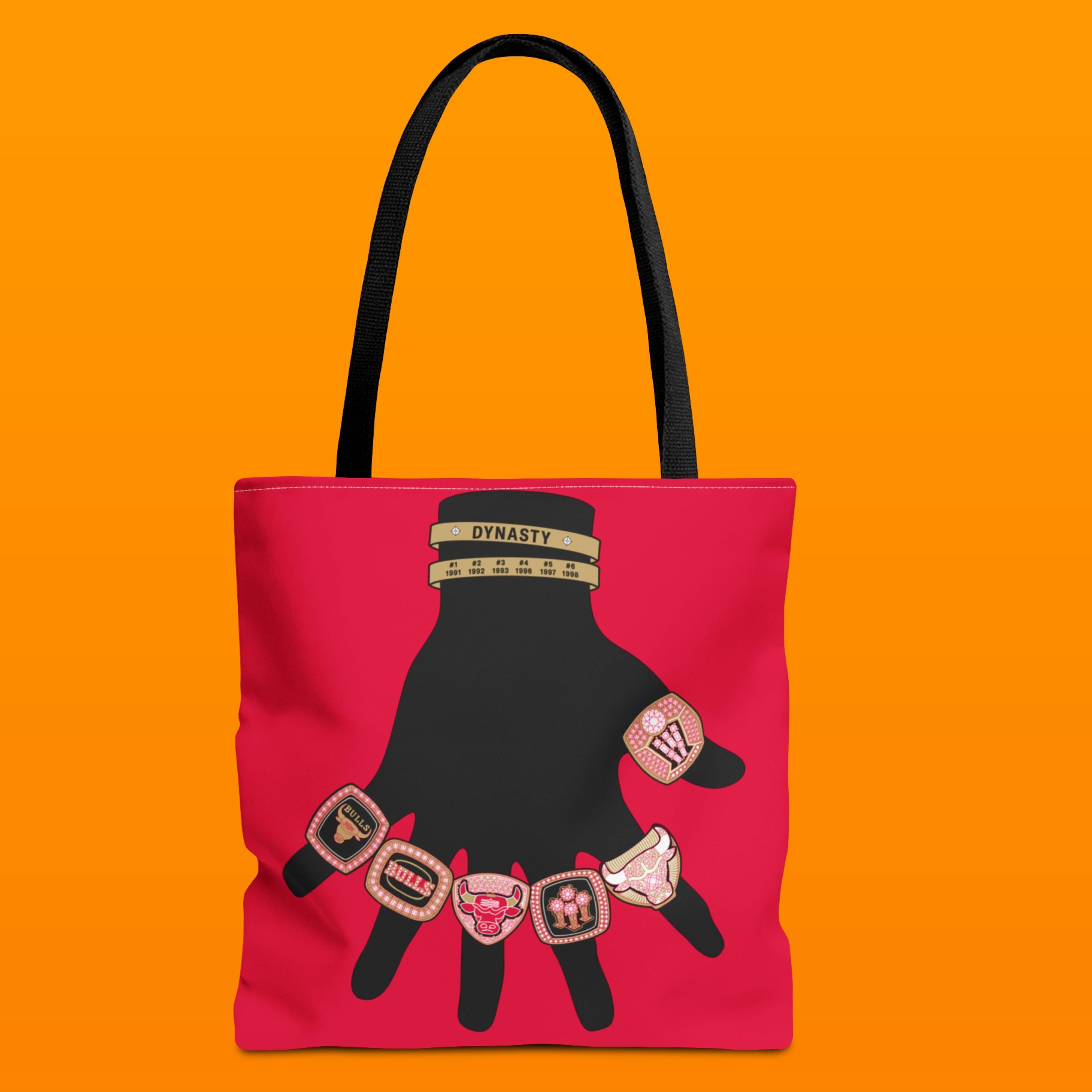 Chicago Bulls NBA Championship Dynasty Hand Tote Bag - Basketball Championship Finals Hand Design - Michael Jordan Pippen Rodman