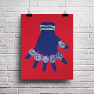 New England Patriots 16x20 Poster Super Bowl Rings, Champs Dynasty Print, Brady Belichick Wall Art Decor, Gronk, Boston Pats Memorabilia