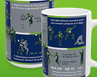 Seattle Seahawks Super Bowl LX Champions Football Ceramic Coffee Mug 15oz XL NFL Gift