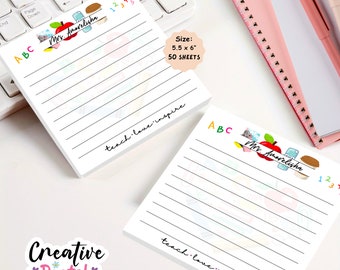 Custom teachers Notepad, Personalized teacher notepad, gift for teacher, teachers notepad, customizable notepad