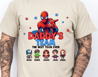 Custom Daddy's Team Superhero Shirt, Personalized Father's Day Gift