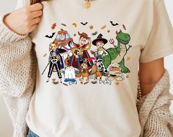 Toy Story Halloween Shirt, Spooky Season Disney Halloween Shirt, Cute Pixar Character, Woody Jessie Buzz Lightyear Hamm Rex Slinky Mr Potato