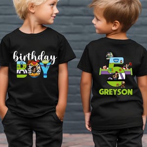 Custom Toy Story Birthday Shirt | Family Matching T-shirts | Buzz Lighter Birthday Tee Schwarz