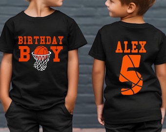Personalized Basketball Birthday Boy Shirt | Custom Name & Number