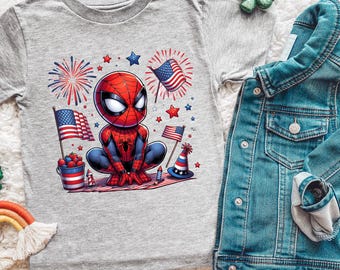 Spiderman Memorial Day T-Shirt | Happy 4th of July Superhero Tee | Independence Day Apparel